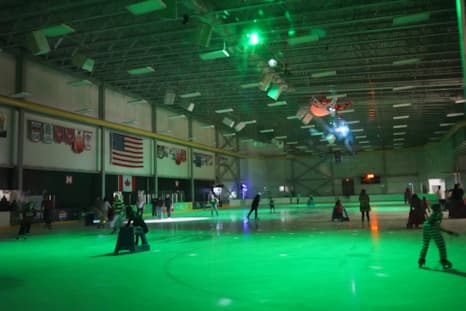 Ice Rink with Spooky Lights